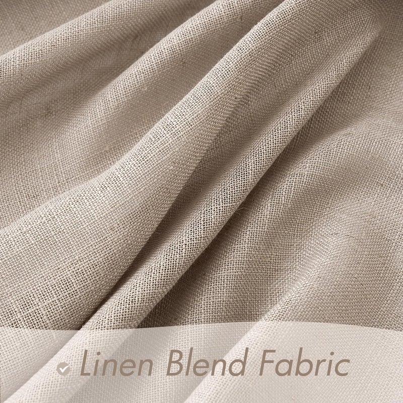 MIULEE Taupe Linen Curtains 72 Inch Length 2 Panels Set for Living Room Bedroom Tan Semi Sheer Light Filtering Farmhouse Rod Pocket Long Soft Thick Linen Textured Window Drapes W42XL72 - Image 3